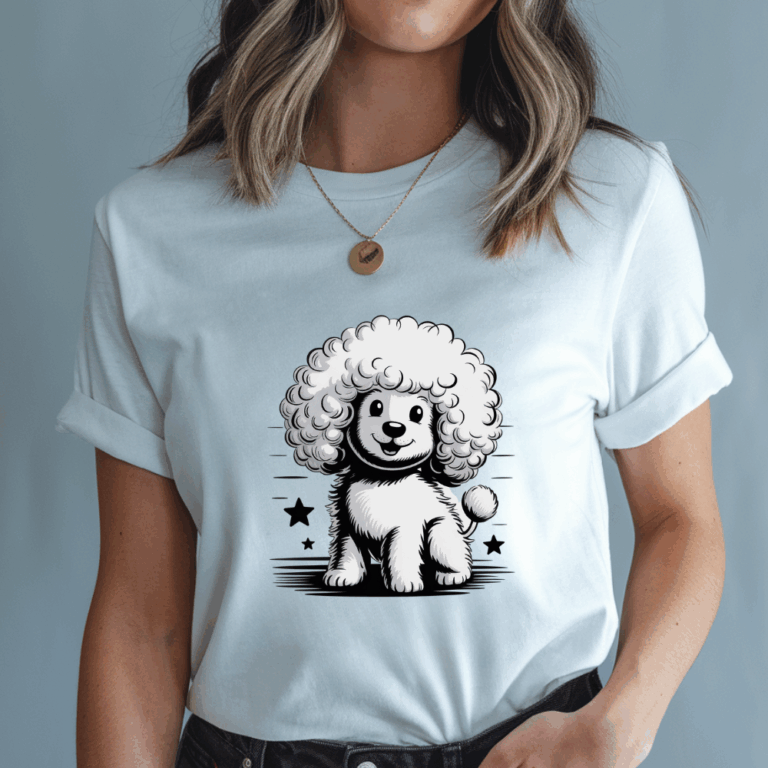 Koszulka PUDEL 03, miejski nadruk i styl