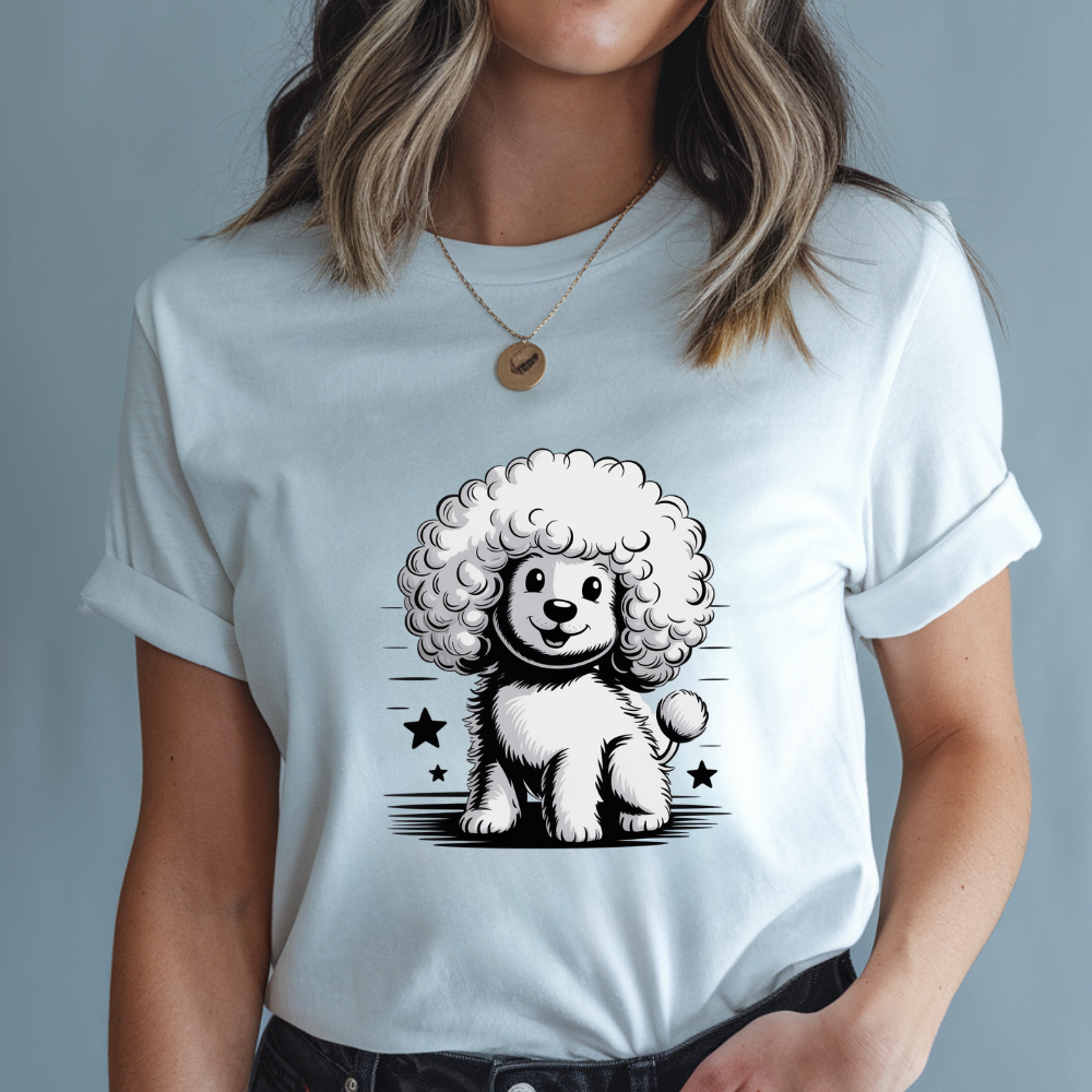 Koszulka PUDEL 03, miejski nadruk i styl